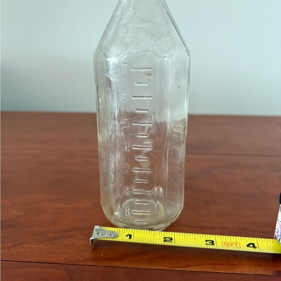 Antique Glass Baby Bottle Embossed Measuring Bottle USA Vintage Nursery Decor - Picture 8 of 8